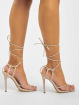 Missguided Japonki Super Strappy Square Toe Barley bezowy