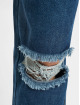 Missguided Jean coupe droite Petite Thigh Knee Slit bleu