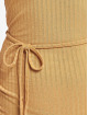 Missguided Robe Petite SS Tie Belt Rib Midi beige