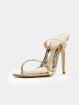 Missguided Sandals Elasticated Strap Square Toe Barley gold colored