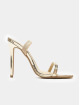 Missguided Sandals Elasticated Strap Square Toe Barley gold colored