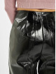 Missguided Spodnie wizytowe Faux Leather High Shine Zip czarny
