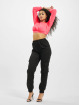 Missguided Swetry Petite L/S Waistband Crop pink