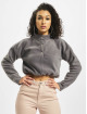 Missguided Swetry Fleece High Neck Crop Co-Ord szary
