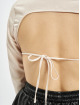 Missguided T-Shirt manches longues Open Back Crop beige