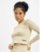 Missguided T-Shirt manches longues Seamless Rib beige