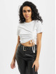 Missguided Top Ribbed Ruched Seam Short Sleeve hvid