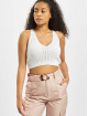 Missguided Tops Knitted V Neck Crop bianco