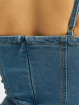 Missguided Šaty Button Detail Stretch Denim Mini modrá