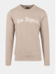 Mister Tee Jersey Los Angeles Wording Crewneck beis