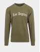 Mister Tee Jersey Los Angeles Wording Crewneck oliva