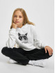Mister Tee Sweat capuche Unhappy Cat Cropped blanc