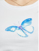 Mister Tee T-Shirt Butterfly Cropped blanc