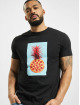 Mister Tee T-skjorter Pizza Pineapple svart