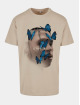Mister Tee Upscale T-shirts Le Papillon Oversize beige