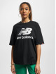 New Balance T-paidat Essentials Stacked Logo musta