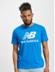 New Balance t-shirt Essentials Stacked Logo blauw