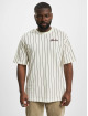 New Era T-Shirt Oversized Pinstripe blanc