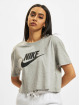 Nike t-shirt Essentials Crp Icn Ftr grijs