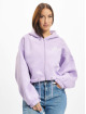 On Vacation Zip Hoodie Ladies Calligraphy Cropped lila
