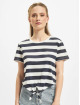 Only Camiseta Cropped Knot Stripe azul