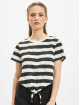 Only Camiseta May Cropped Knot Stripe negro