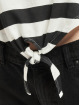 Only Camiseta May Cropped Knot Stripe negro