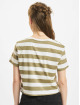 Only Camiseta May Cropped Knot Stripe verde