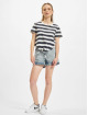 Only T-Shirt Cropped Knot Stripe blau