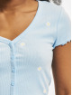 Only T-Shirt Daisy Button bleu