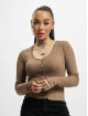Only T-Shirt manches longues Laila L/S Button brun