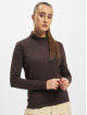 Only T-Shirt manches longues Live Love Highneck brun