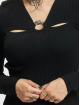 Only T-Shirt manches longues Perla Peek A Boo noir