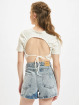 Only Top Lea Open Back hvid