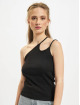 Only Tops Nessa Rib Double One Shoulder nero