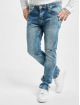 PEGADOR Straight Fit Jeans Distressed Ankle blau