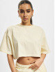 PEGADOR T-Shirty Layla Oversized Cropped bezowy