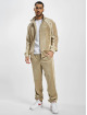 Sean John Übergangsjacke Script Logo Colorblock Velours beige