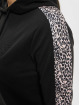 Sik Silk Hoodie Leopard Print Panelled black