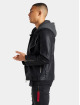 Sik Silk Leather Jacket Pu Hooded Biker black