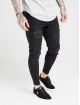 Sik Silk Skinny Jeans Distressed czarny