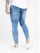 Sik Silk Skinny Jeans Distresed niebieski