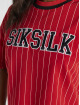 Sik Silk T-paidat Baseball Stripe punainen