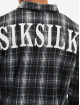 Sik Silk T-Shirt Back Logo Distressed Check schwarz