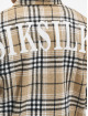 Sik Silk T-Shirty Back Logo Distressed Chec brazowy