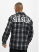 Sik Silk T-Shirty Back Logo Distressed Check czarny