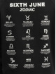 Sixth June Hoody Zodiac Signs zwart