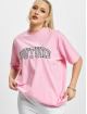 The Couture Club T-shirts Embroidered Overlayed Oversize pink