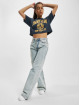 Tommy Jeans Camiseta Super Crop College Logo azul