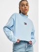 Tommy Jeans Longsleeve Badge Mock Crop blau